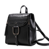 Oil Wax Belt Buckle Cowhide Backpack Bag - Shah S. Sahota